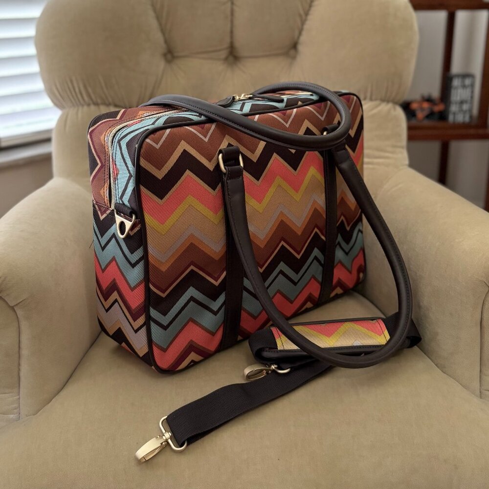 NEW Auth MISSONI for Target Iconic Chevron Zig Zag Laptop Messenger Travel Bag